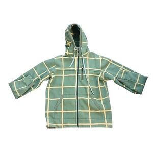 Lululemon Mens Full Zip Long Sleeves Jacket Checks Green& Yellow XL